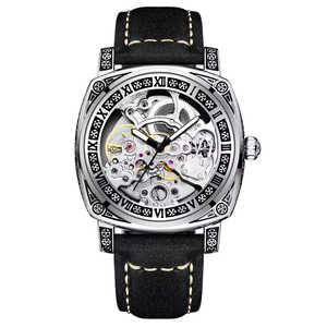New Design Features Double-sided Hollowed Out Leather Luminous Unique Chronograph Automatic <b>Mechanical</b> <b>Watch</b> for Men - Product Image 5