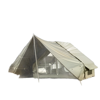 Tente de glamping gonflable à colonnes d'air 12 m² 2 chambres 1 lit double couche 4 saisons imperméable grande luxe pour camping familial en extérieur