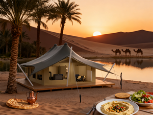Tente de Glamping Safari Haut de Gamme en Promotion, 2 Chambres, Double Couche, Toile PVC Imperméable, Quatre Saisons, Ignifuge, Structure en Acier, Idéale pour les Complexes Hôteliers - Product Image 6