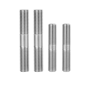 Barra Roscada e Parafuso de Aço Inoxidável 304 M10-M20 com Cabeça Dupla, Haste de Conexão Estendida com Acabamento Leve e Arruela - Product Image 1