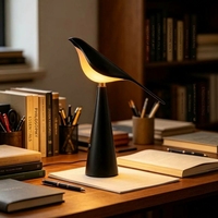 Lampe de table nordique MSBN, rechargeable, à intensité variable par toucher, lampe de bureau LED, lampe d'ambiance nocturne pour chambre à coucher, bureau