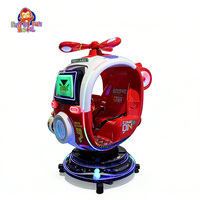Juego Mecánico Infantil en Forma de Helicóptero, Operado con Monedas, con Movimiento Giratorio y Elevación, con Luces LED para Centros Comerciales