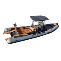 Bateau pneumatique de luxe de haute qualité 25 pieds RIB 760 ORCA Hypalon Carbone Noir Coque en aluminium Utilisation familiale