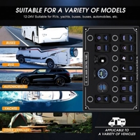Panneau de commande USB 10 interrupteurs à bascule avec voltmètre et ampèremètre, panneau électrique marin 12V DC/AC pour tableau de bord de bateau, camion, camping-car, voiture