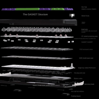 Teclado Mecánico HJSDZHI YG75 de 80 Teclas, 75%, Tri-Modo, Gasket, Intercambiable en Caliente, RGB, Perilla de Volumen, para Juegos y Oficina