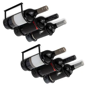 Hxjh-mech — porte-verre à vin en métal noir, montage mural ou sous-armoire, organisateur pour 3 bouteilles de vin, liqueur