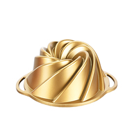 Moule à gâteau antiadhésif ondulé de 9 pouces, moule à gâteau ondulé robuste de 10 tasses, moule à gâteau en aluminium moulé sous pression à 2 couches