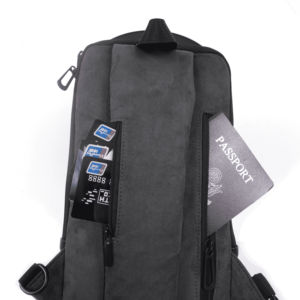 Moda De Mano De un Hombro Gris Oscuro De Gamuza Costura Cremallera Bolsa De Pecho - Product Image 6