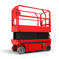 Plateforme élévatrice électrique sécurisée avec système de protection contre les nids-de-poule, plateforme aérienne stable pour travaux sur terrain accidenté