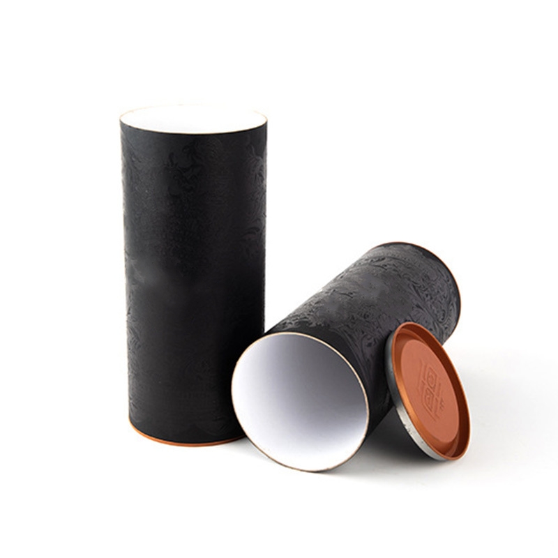 OPACK High Quality Recyclable Custom Cylindrical Paper Tube Tea Wine Packaging with Iron Cover