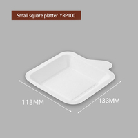 Plateau et assiette en bagasse compostable écologique Timeco, 100 % jetables, décomposition rapide, utilisation multi-scènes pour gâteaux et desserts