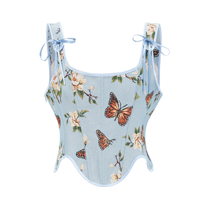 Nouveau français corps <span class=keywords><strong>sculptant</strong></span> vêtements imprimé Corset empilé rétro gilet <span class=keywords><strong>Bustier</strong></span> femmes Jacquard reliure caoutchouc Corset - Product Image 3