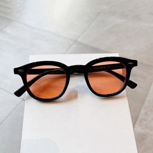 Nouveau lunettes de soleil rondes hommes femmes petite mode Vintage haute qualité marque concepteur oeil de chat lunettes de soleil Hip Pop noir bleu ombre - Product Image 3