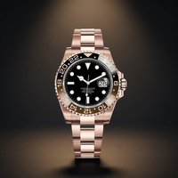 Montre pour homme en acier inoxydable avec logo S en or rose pour mouvement NH35, analogique, plongeur, résistante à l'eau 50 bars, bracelet de 20 mm