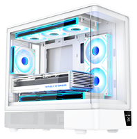 PC Case with Fans 360mm Water Cooling Support 460mm GPU Temperature Display Micro ATX Gaming Computer Case Desktop Tower