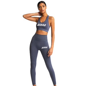 Conjunto de Yoga sin costuras para mujer, ropa deportiva de Color personalizada, sujetador y mallas, nuevo diseño - Product Image 1