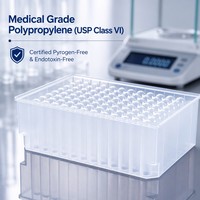 Consommables de laboratoire 2.0 ml 96 puits ronds pour puits profonds avec fond en forme de U PCR Sealing Fillm