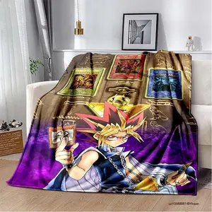 New Anime Yu Gi Oh Card Yugioh Throw Blanket Blue Eyes White Dragon Anime Anime Soft Plush Blanket Bedroom Bedspread Home Decor