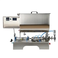 Machine de remplissage horizontale de pâte de particules de beurre d'arachide de sauce au piment de sésame Douban avec réservoir chauffant mélangeur