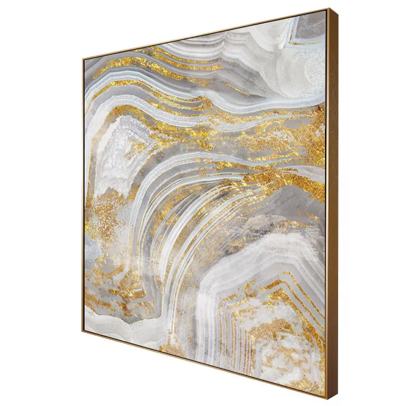 מסגרת קיר אמנות זהב אגת השיש Geode בית תפאורה הדפסת בד ציור