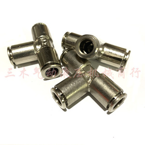 Raccord rapide de type T en acier inoxydable 304 pour tuyau de gaz PE 4 6 8 10 12 14 16 - Product Image 2