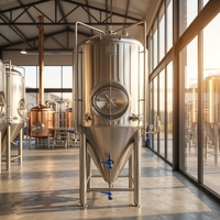 Fermenteur conique en acier inoxydable de 1000 L, réservoir de fermentation de bière, équipement de brasserie artisanale, certifié CE PED ISO, en stock