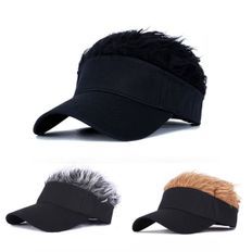 Cuffia sportiva a righe per Y2K con visiera quotidiana all'aperto da Golf per ciclismo con cotone poliestere in plastica e paglia regolabile - Product Image 1