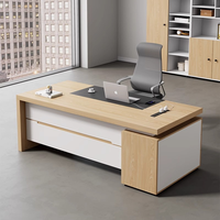 Ensemble table et chaise de bureau, design en L, bureau en bois résistant à la corrosion, design moderne, double poste de travail face à face, armoire pour 2/4 personnes