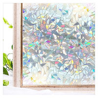 Buntglas-Fensterfolie Regenbogenfolie Dekorative Statische Fensterfolie 3D Sichtschutz Fenstersticker Anti-UV & Wärmeschutz