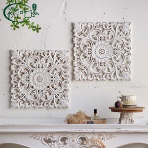 Panneau mural en relief de style français, motif floral, décoration blanche pour la maison, art mural pour entrée et salon - Product Image 4