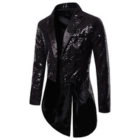 Costume décontracté pour homme, style smoking, en polyester, avec paillettes, design tendance, pour banquets, boîtes de nuit et spectacles, commerce transfrontalier, en stock