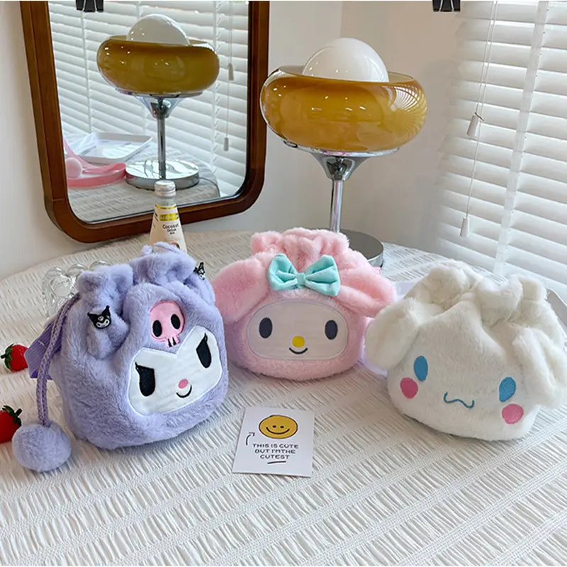 New Kawaii Sanrioo Plush Toys Kuromi My Melody Cinnamoroll Stuffed Toys Cartoon Cute Backpacks for Girls Doll Fashion Bag Gift