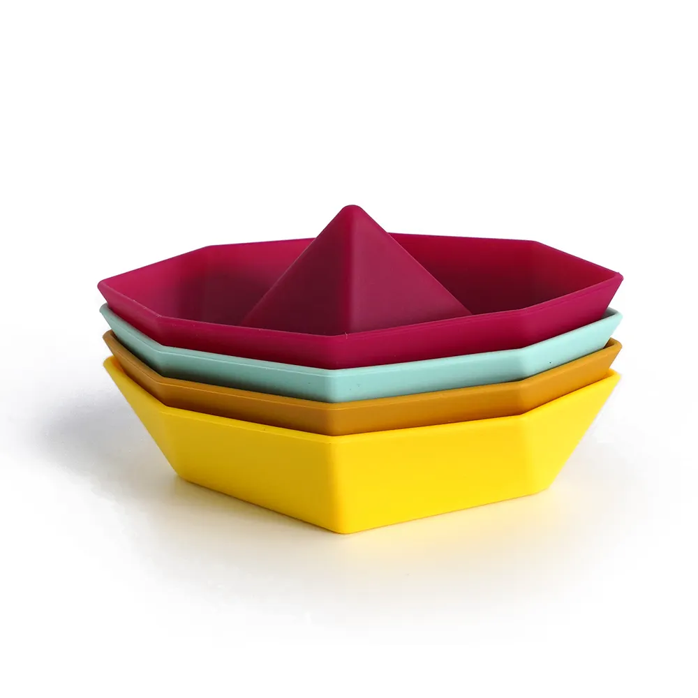 Bateau en Silicone coloré de qualité alimentaire sans Bpa, jouets de bain pour bébé, nouveau, approuvé Cpc