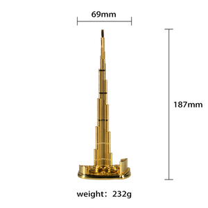Personalizado Dubai edificios altos modelo turístico artesanías de Metal para regalo adornos de recuerdo artesanía de Metal de aleación de Zinc - Product Image 6