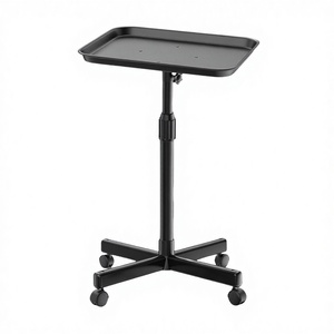 Carrito de Salón Moderno con Altura Ajustable y 4 Ruedas para Fácil Desplazamiento, Soporte para Bandeja, Diseño Minimalista, Mueble Comercial - Product Image 2