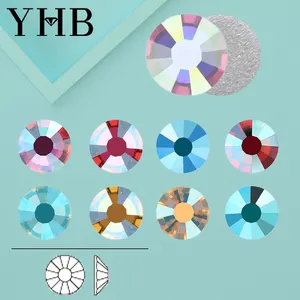 YHB White Black Crystal AB Flatback Hotfix Rhinestones For Shoes Bags  Fabric Garment Decoration DiY Jewelry Accessories