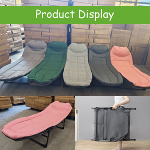 Multi-Function Modern Outdoor Pink Recliner Aluminum Alloy Frame Foldable Metal 600D Oxford Camping Bed - Product Image 5