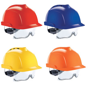 <span class=keywords><strong>Casque</strong></span> de sécurité de <span class=keywords><strong>chantier</strong></span> de marque réputée <span class=keywords><strong>MSA</strong></span> V-Gard 930 en ABS avec lunettes de protection intégrées pour la protection de la tête - Product Image 6