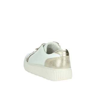 Baskets Geox pour femme D46XFG 046JS en toile blanc et or, chaussures tendance - Product Image 2