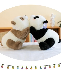 Peluche <span class=keywords><strong>Panda</strong></span> Super Douce en Polyester Doré Brodé, Rembourrée en Coton PP, Doublure en Maille, Estampage Or, Motif Dessin Animé Mignon - Product Image 3