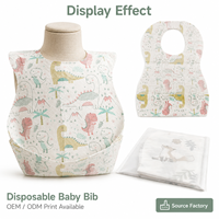 Bavoirs jetables haut de gamme avec poche alimentaire, emballés individuellement, imperméables, portables, pour bébé, pour kit de voyage, option logo personnalisé