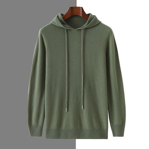 2025 A/W <strong>Men's</strong> Premium <strong>Merino</strong> <strong>Wool</strong> Anti-Pilling Hooded Sweater Seamless Knit Pullover Thermal <strong>Base</strong> <strong>Layer</strong> 240g <strong>for</strong> Winter Front - Product Image 1
