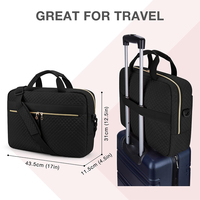 Bolsa para Portátil Personalizada Grande de 15.6 17.3 Pulgadas para Mujer, Maletín de Poliéster, Funda para Computadora para Oficina, Viajes, Negocios, Negra