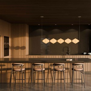 Lámpara colgante cuadrada minimalista moderna para comedor, candelabro LED de 5 luces, diseño de múltiples cabezales, control por interruptor, base para bombilla E27 - Product Image 2