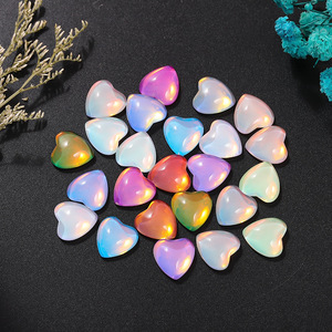 Strass en verre cristal en forme de cœur, dos plat, irisé, pour nail art et accessoires de bijouterie DIY - Product Image 4