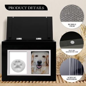 Wholesale Dog & Paw Print Wooden Pet Memorial <b>Box</b> with Frame Set Imprint Kit Photo Display Eco-Friendly Urn <b>for</b> <b>Ashes</b> - Product Image 6
