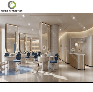 Diseño elegante de decoración para salón de belleza, mostrador de recepción personalizado para salón de belleza, mesa para salón de uñas, muebles para salón de belleza - Product Image 2