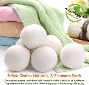 洗濯用ウールボール,自然オーガニック100% ニュージーランド7cmウール乾燥ボール洗濯用6パック - Product Image 5