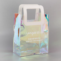 Sac holographique en PVC avec emballage cadeau transparent réutilisable pour les achats portables