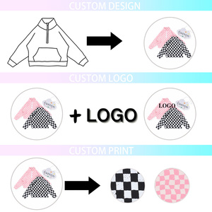 Camiseta de Manga Larga a Cuadros Kerui, Chándal Ligero, Sudadera con Capucha para Niños, Sudadera Cómoda con Cierre de Cremallera para Niñas - Product Image 2